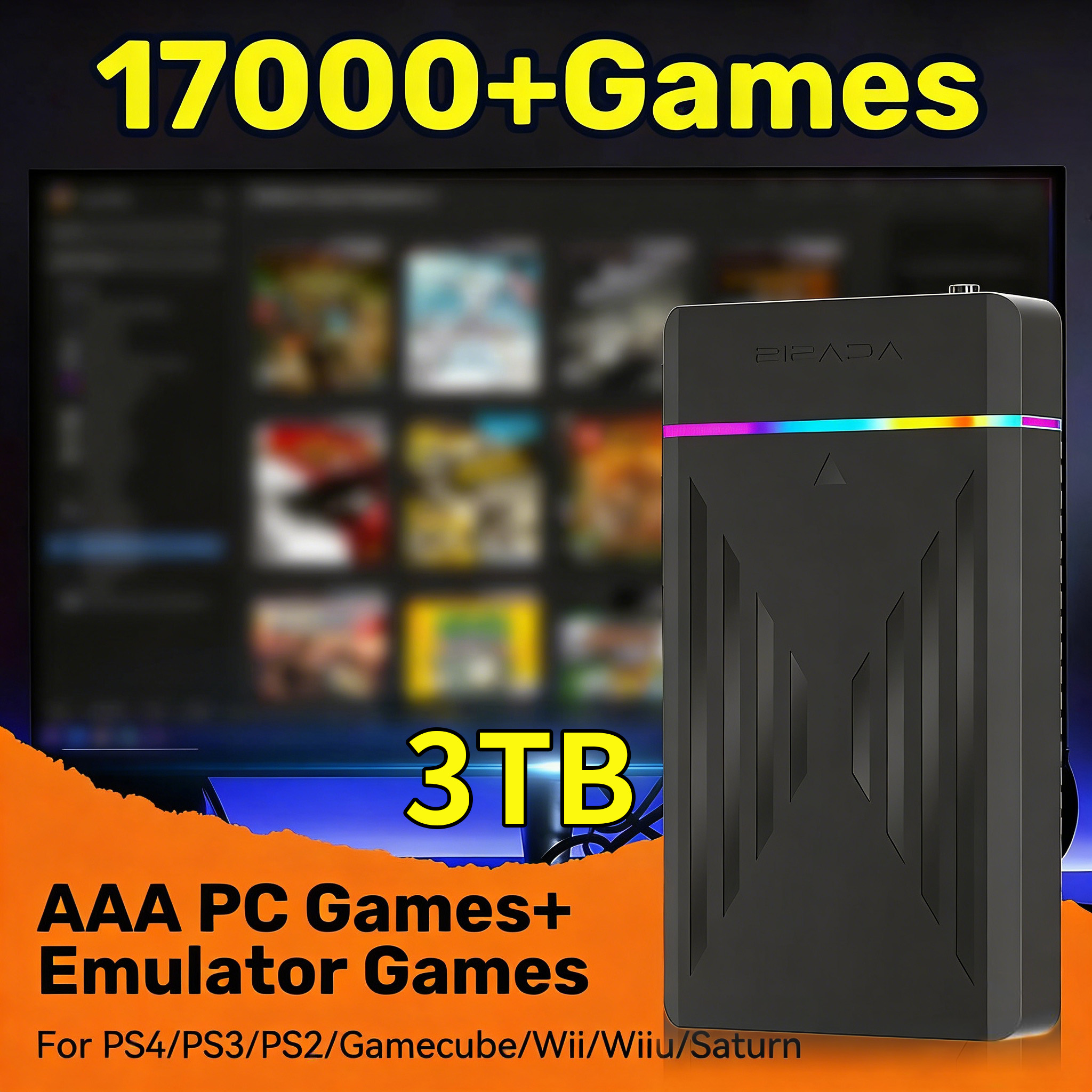Board Game Journal - Portable 3TB Gaming HDD Video Game