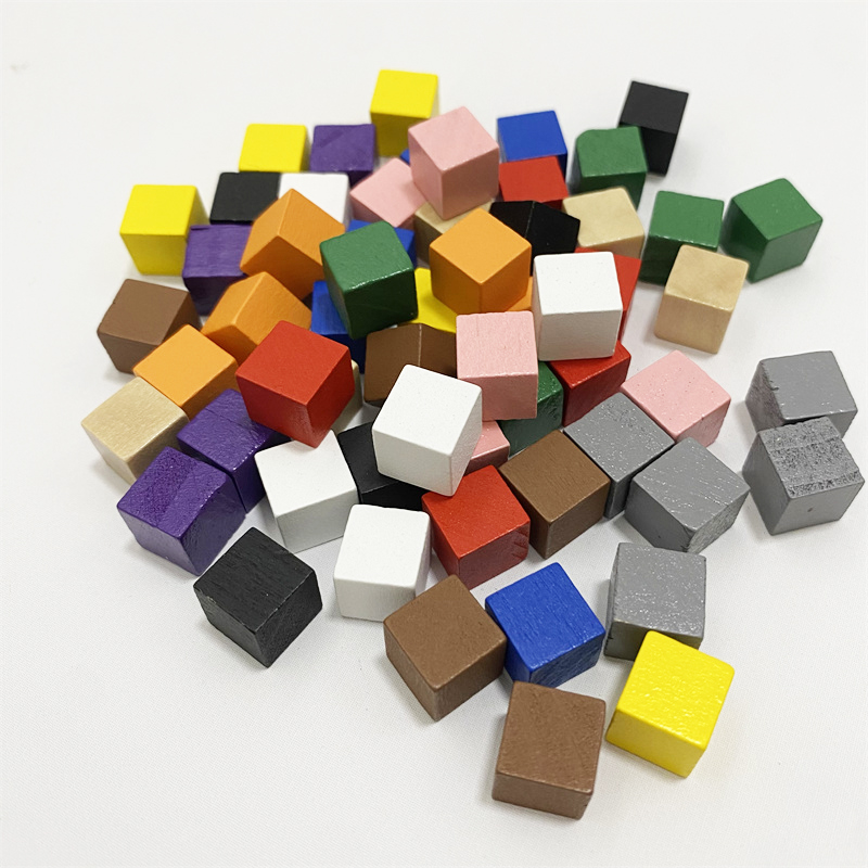 Board Game Illustration - 50Pcs/lots 10mm Colorful Wood Dice Cubes