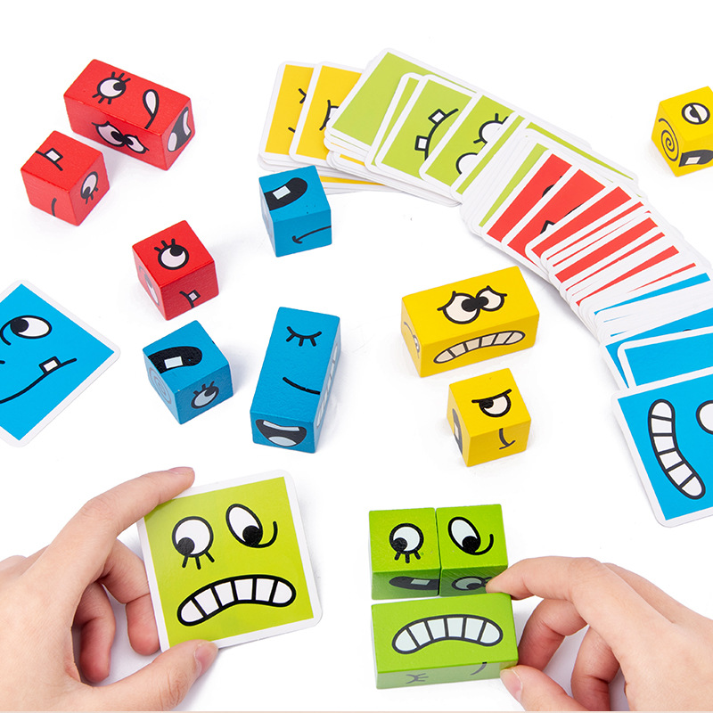 Board Game Recommendation - 1Pcs Expressions Matching Puzzles Games Wooden