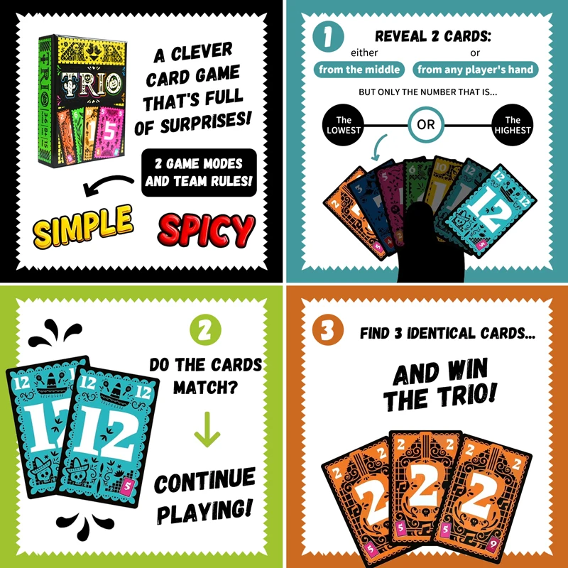 Strategic Card Board Game TRIO - Strategy Board Game ulasan dan harga