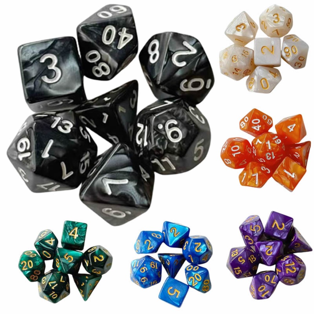 7pcs Dice Set Board Games Roll - Board Game Illustration ulasan dan harga