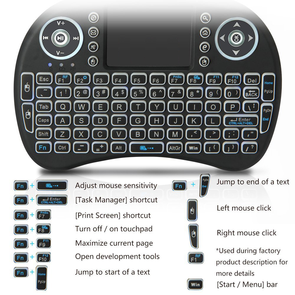 Backlit Mini Wireless Keyboard - Board Game Journal ulasan dan harga